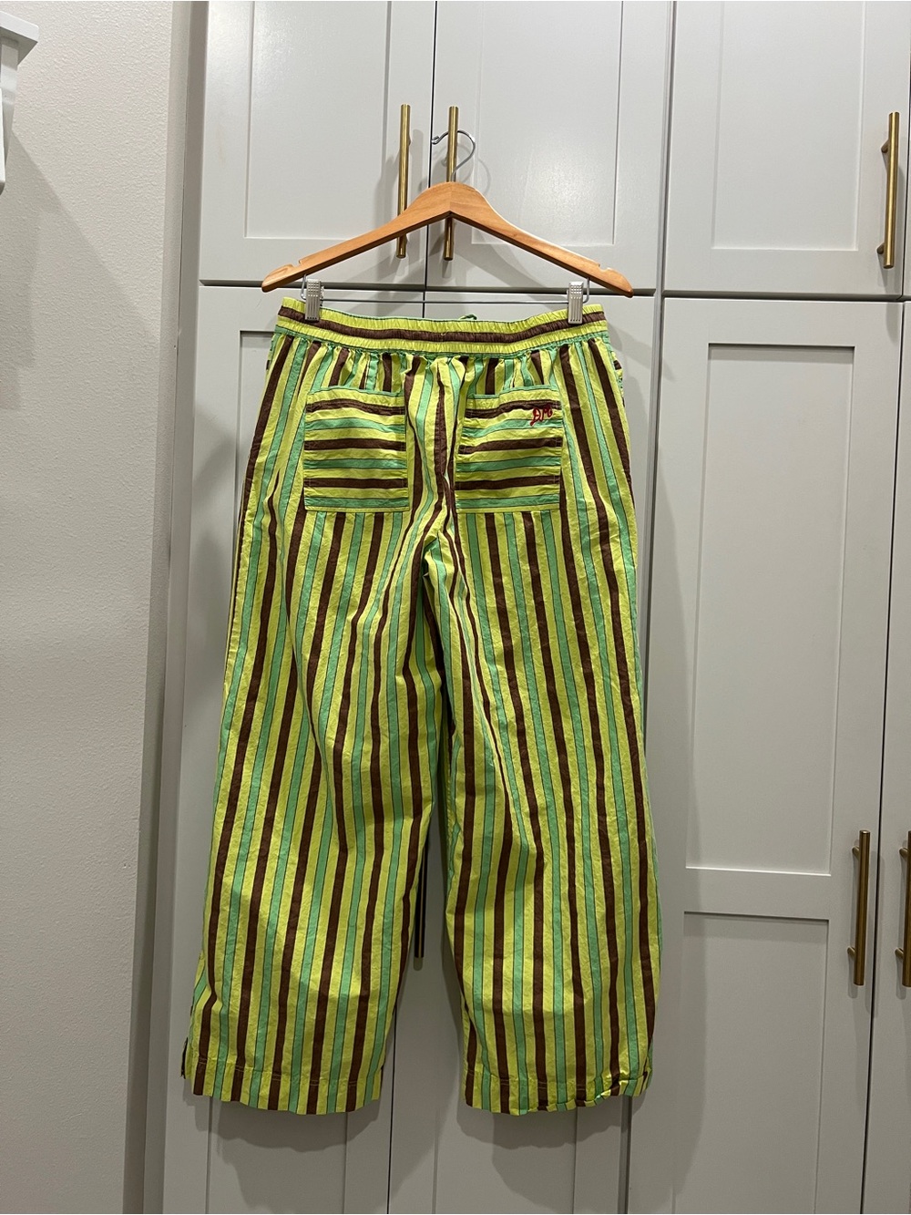 Damson Madder Ritik Trousers UK 16 US 12 Tropical Stripe Organic Cotton - Picture 2 of 7